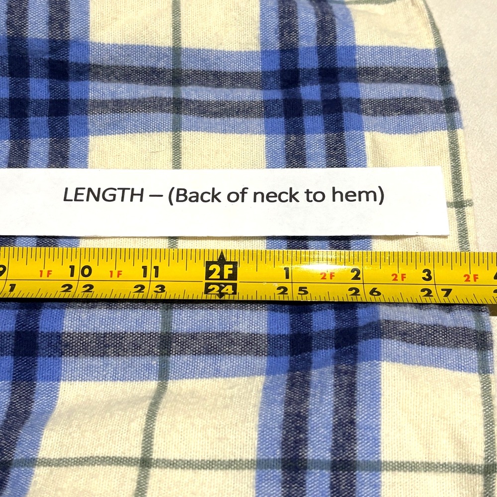 L L Bean 1912 Overshirt Women Heavy Plaid Long Sleeve Flannel‎ Shirt Sz 1X Blue - Picture 10 of 11